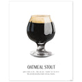 Illustrated Oatmeal Stout Beer Poster, 8x10 Unframed Craft Beer Wall Art feature image on white.
