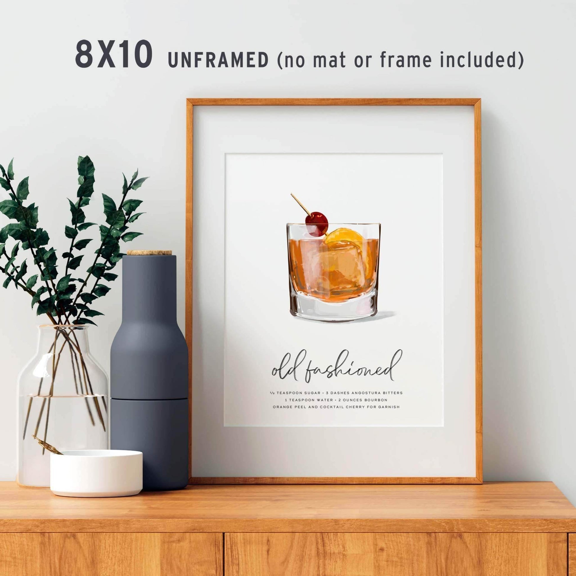 Old Fashioned Cocktail bourbon art poster