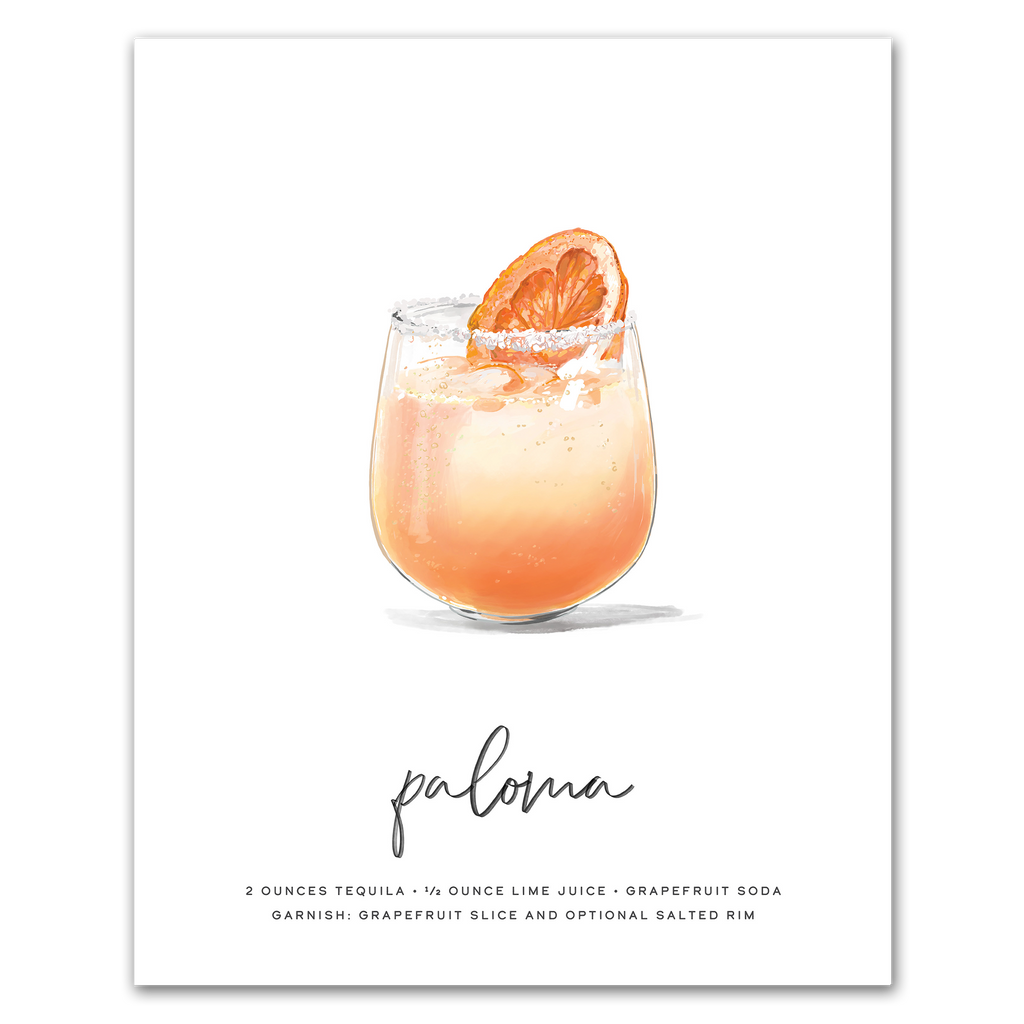 Paloma hand-drawn cocktail wall art