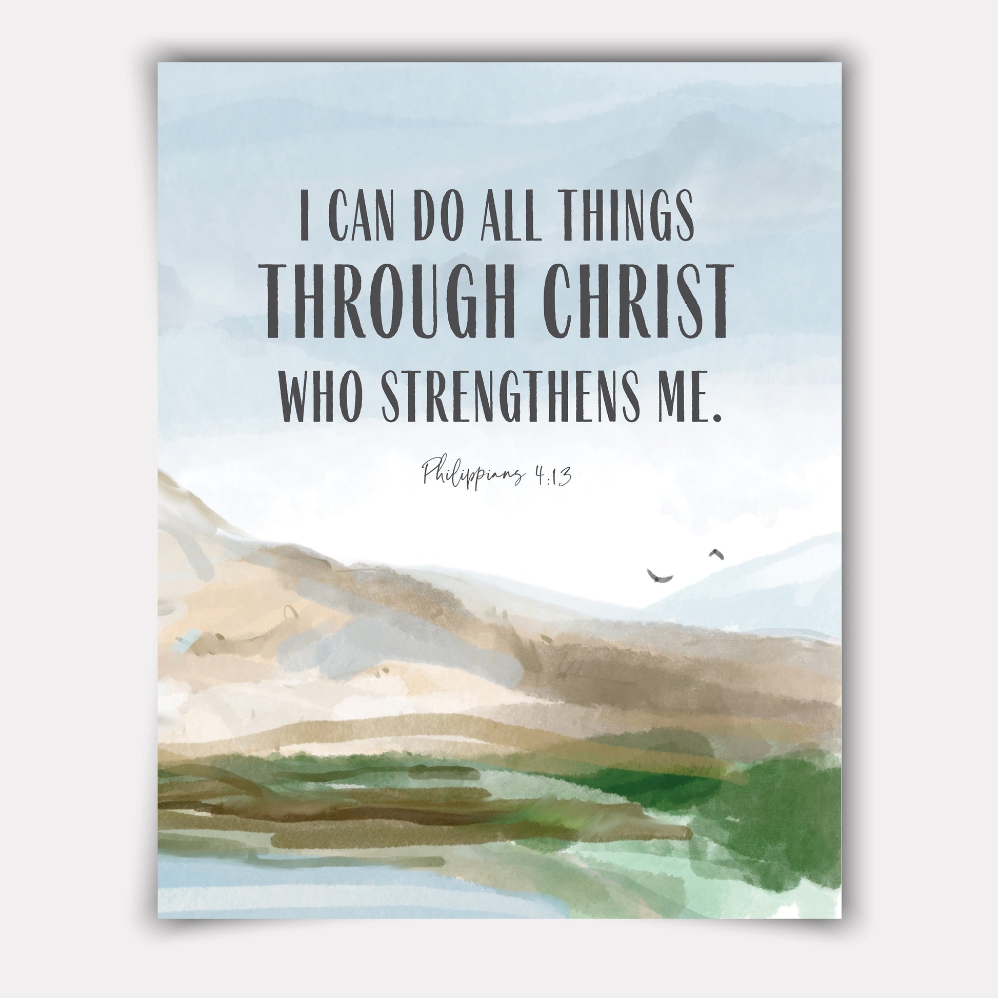 Close-up of the second poster in the I Can Do All Things Through Christ wall art set.