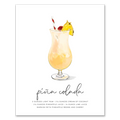 Pina Colada hand-drawn cocktail wall art