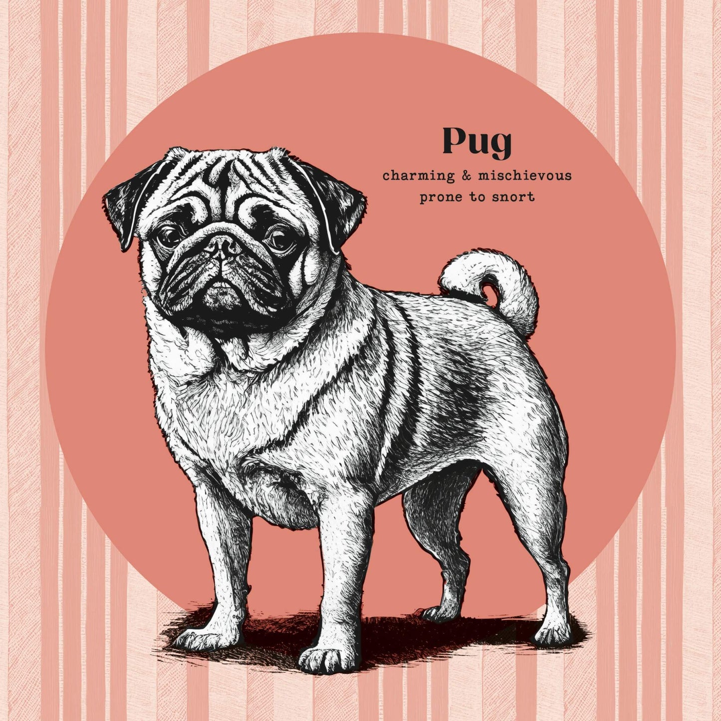 Detail image of Mod Day Art Pug Poster