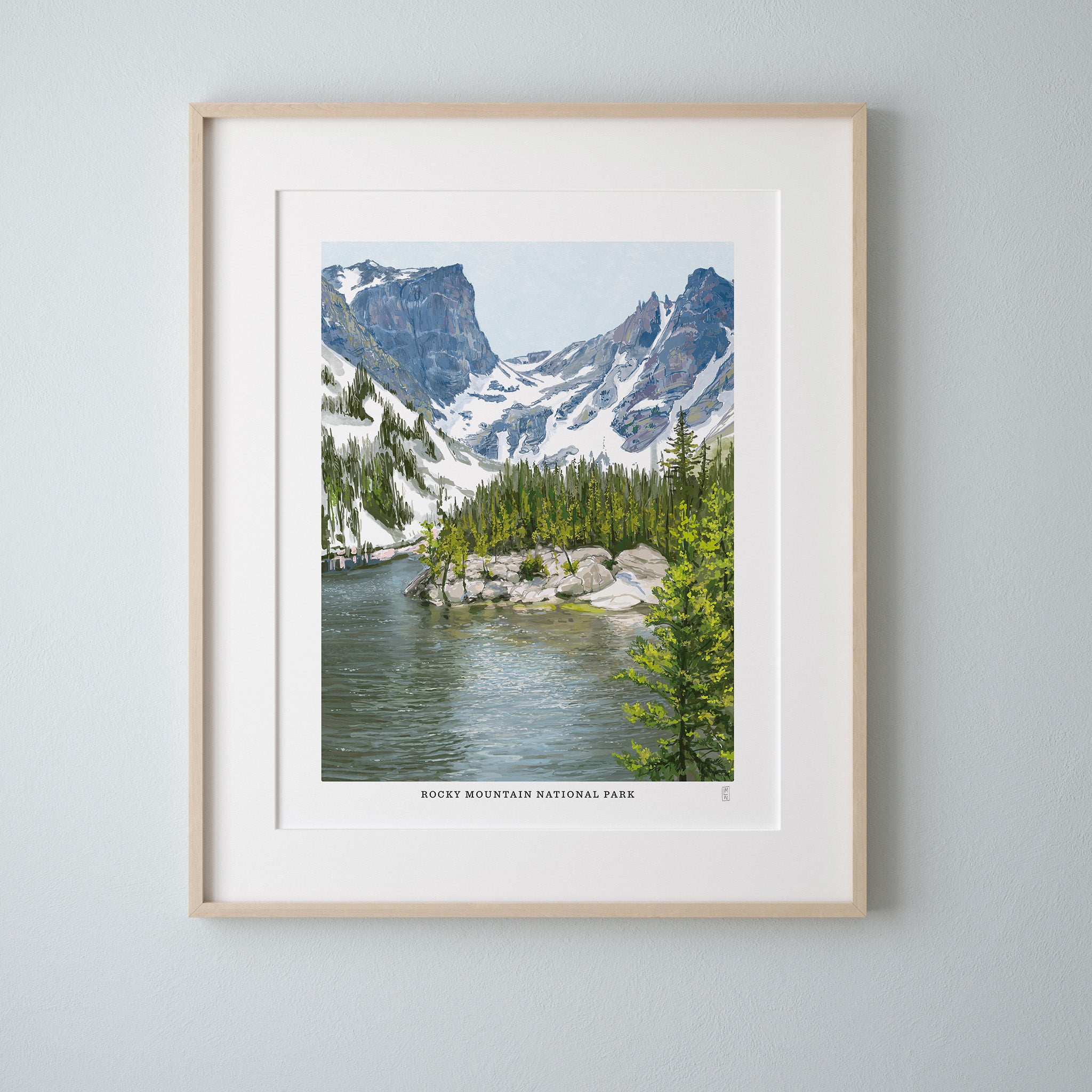 Rocky Mountain Hand-Signed National Park poster in frame