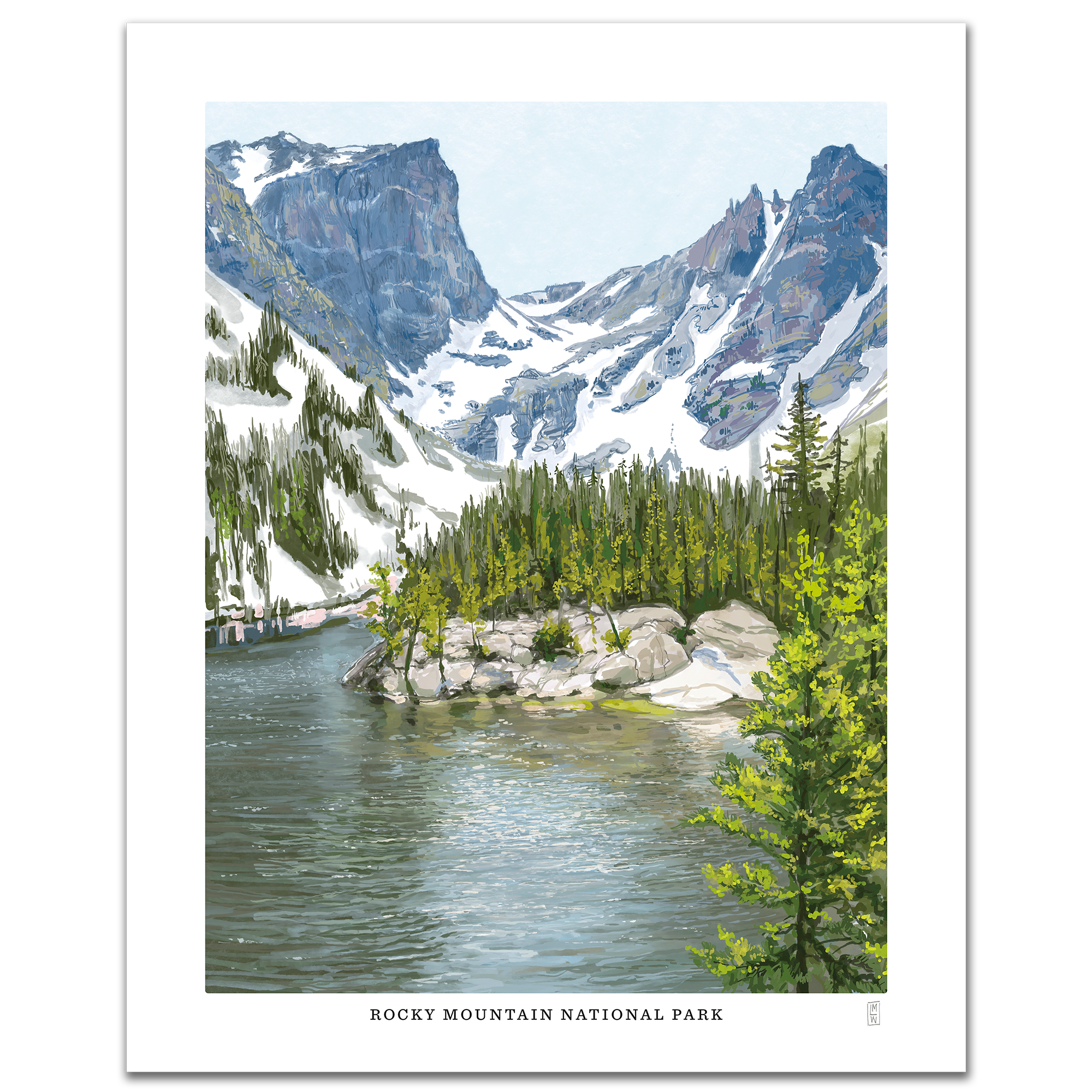 Rocky Mountain National Park art print hand-signed by the artist