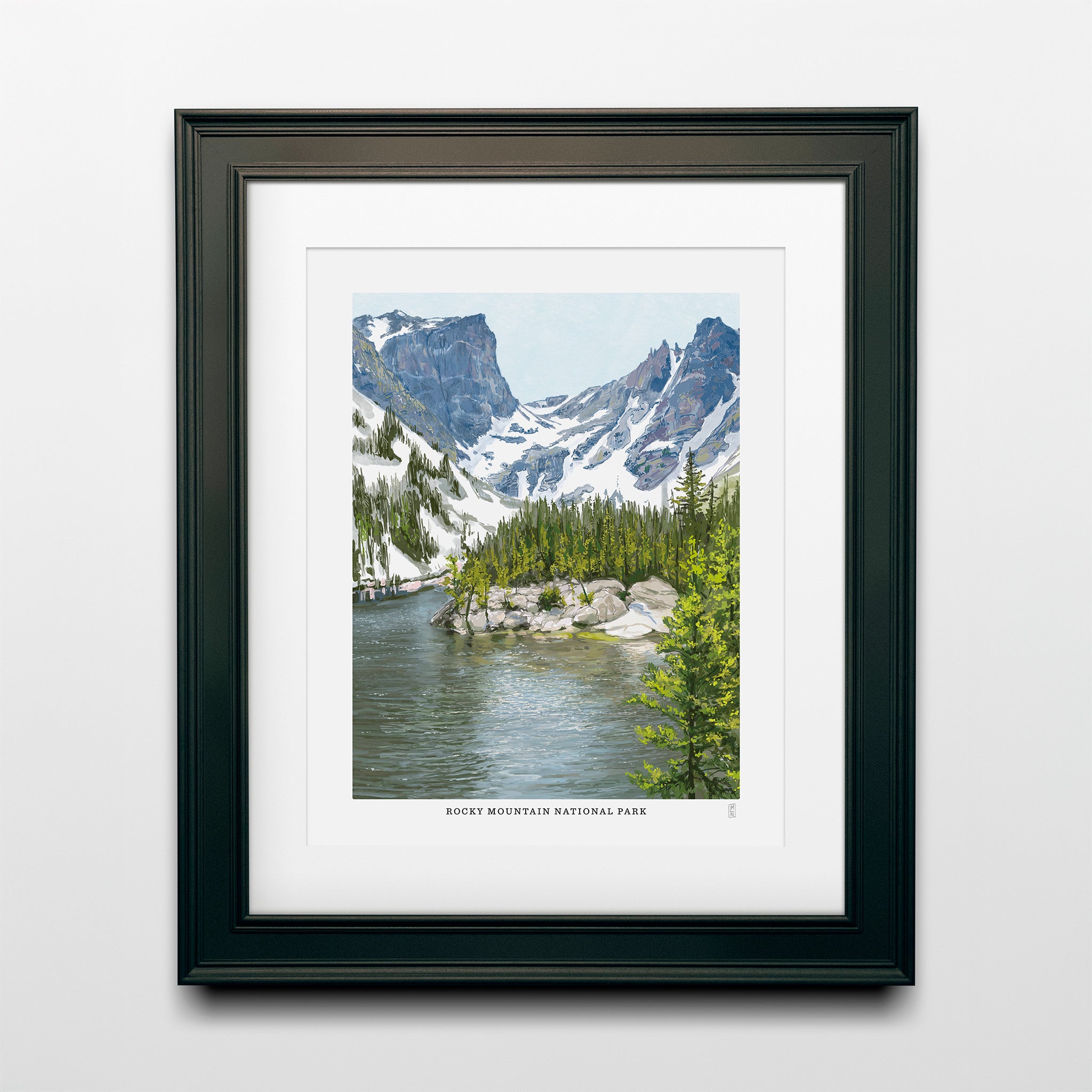 Rocky Mountain National Park poster in black frame