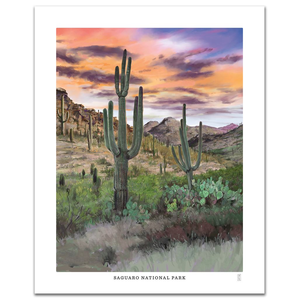 Saguaro National Park art print hand-signed by the artist