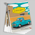 Santa Fe Illustrated Travel Keepsake with vintage truck illustration and local landmarks.