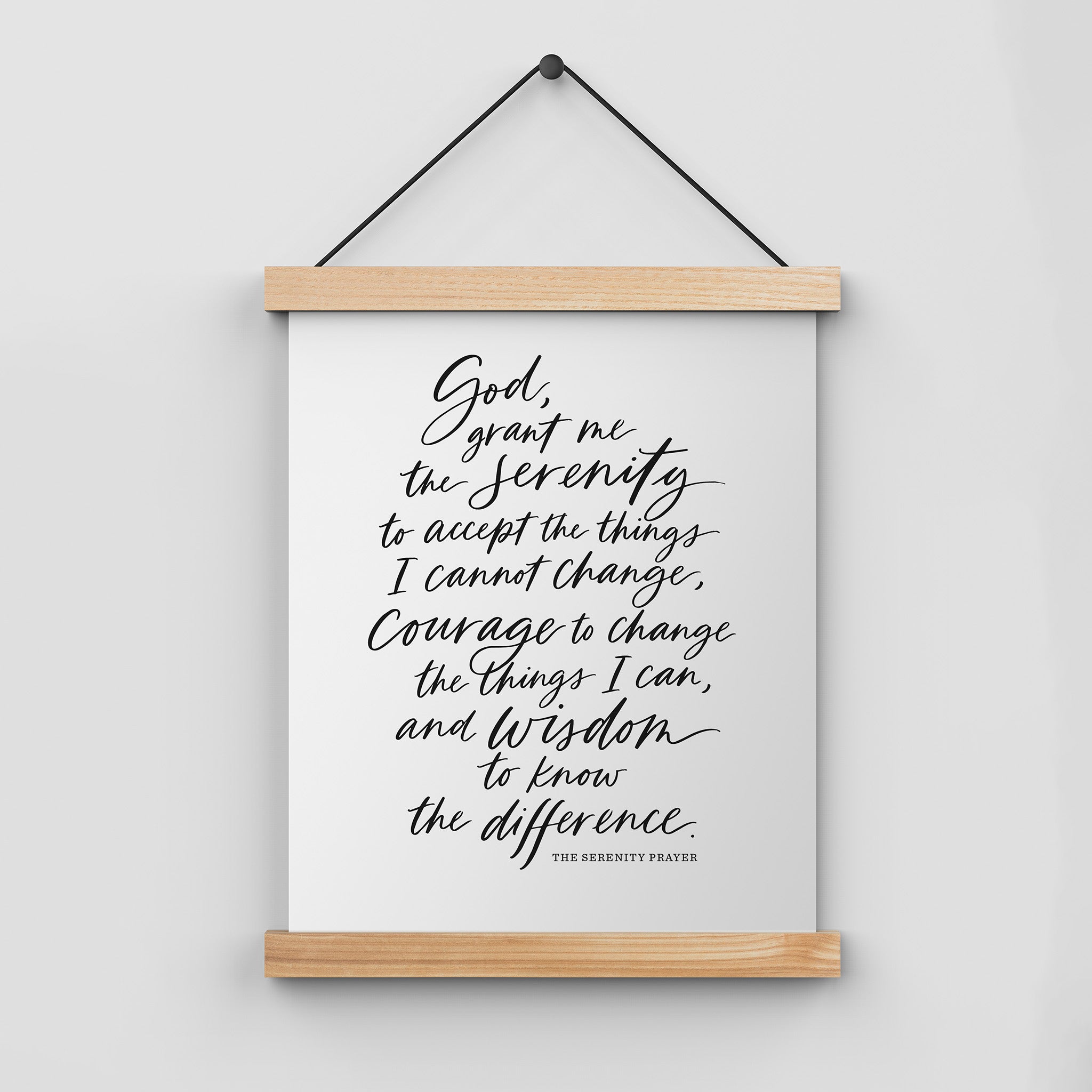 Framed print of 'The Serenity Prayer' on a white background