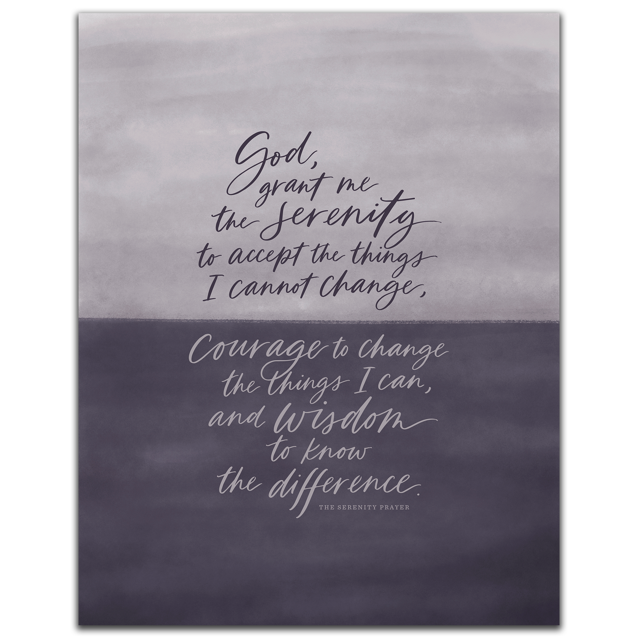 Serenity Prayer Wall Art - Painted Script Style