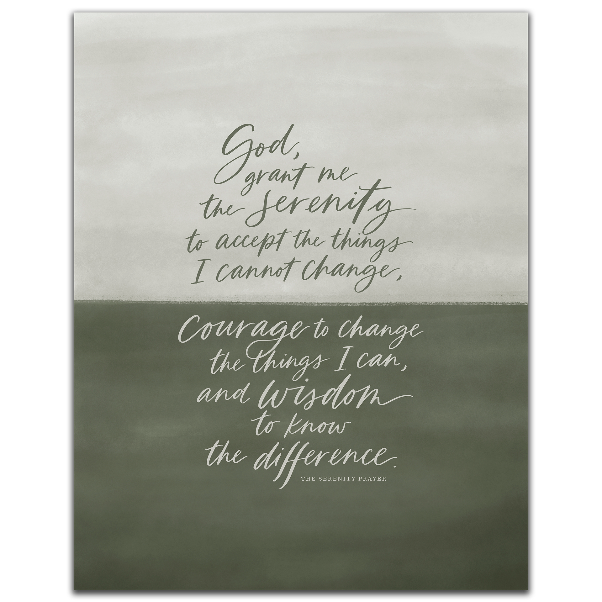 Serenity Prayer Wall Art - Painted Script Style – Mod Day Art