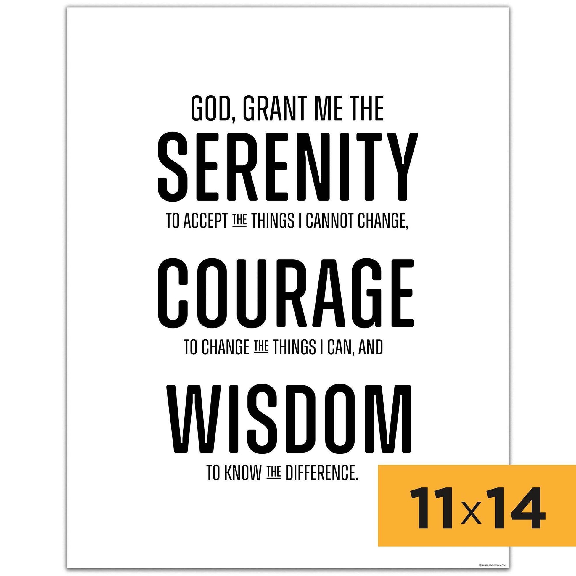 Serenity prayer wall art 11x14 motivational poster