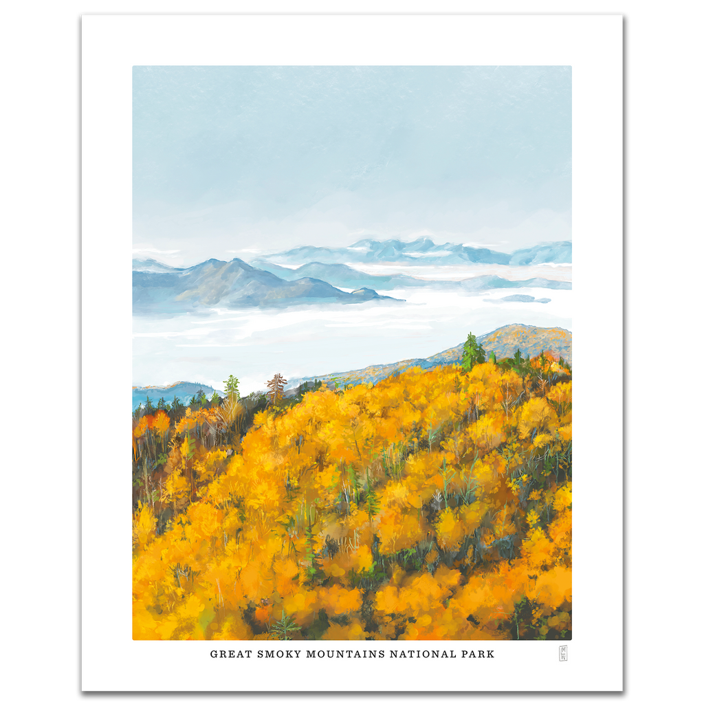Smoky Mountain National Park art print hand-signed by the artist