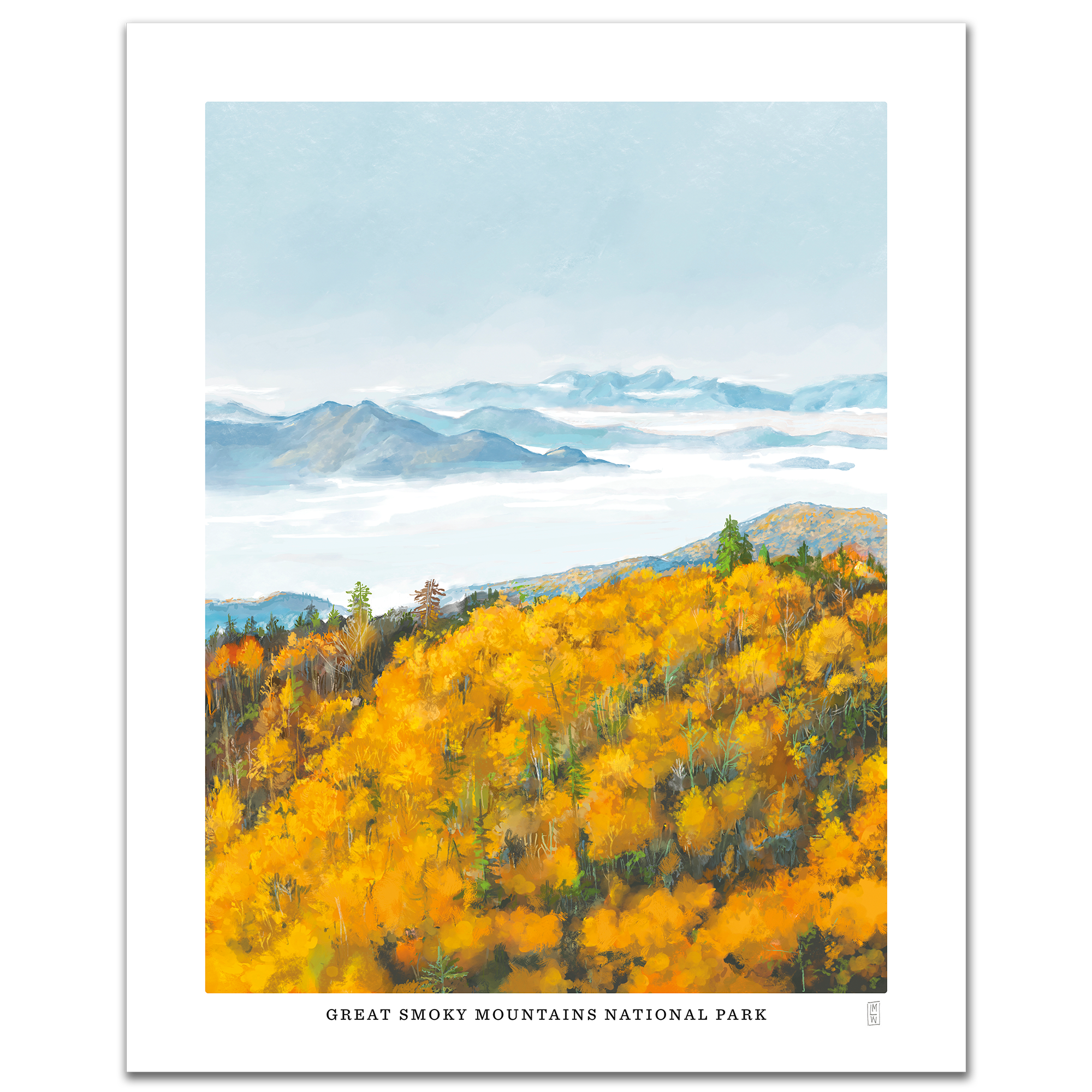 Smoky Mountain National Park art print hand-signed by the artist