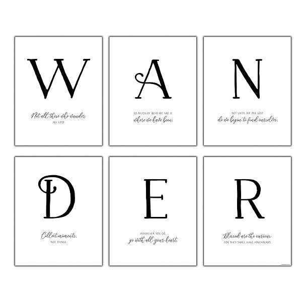 Wander Quotes Wall Art feature image on white background.