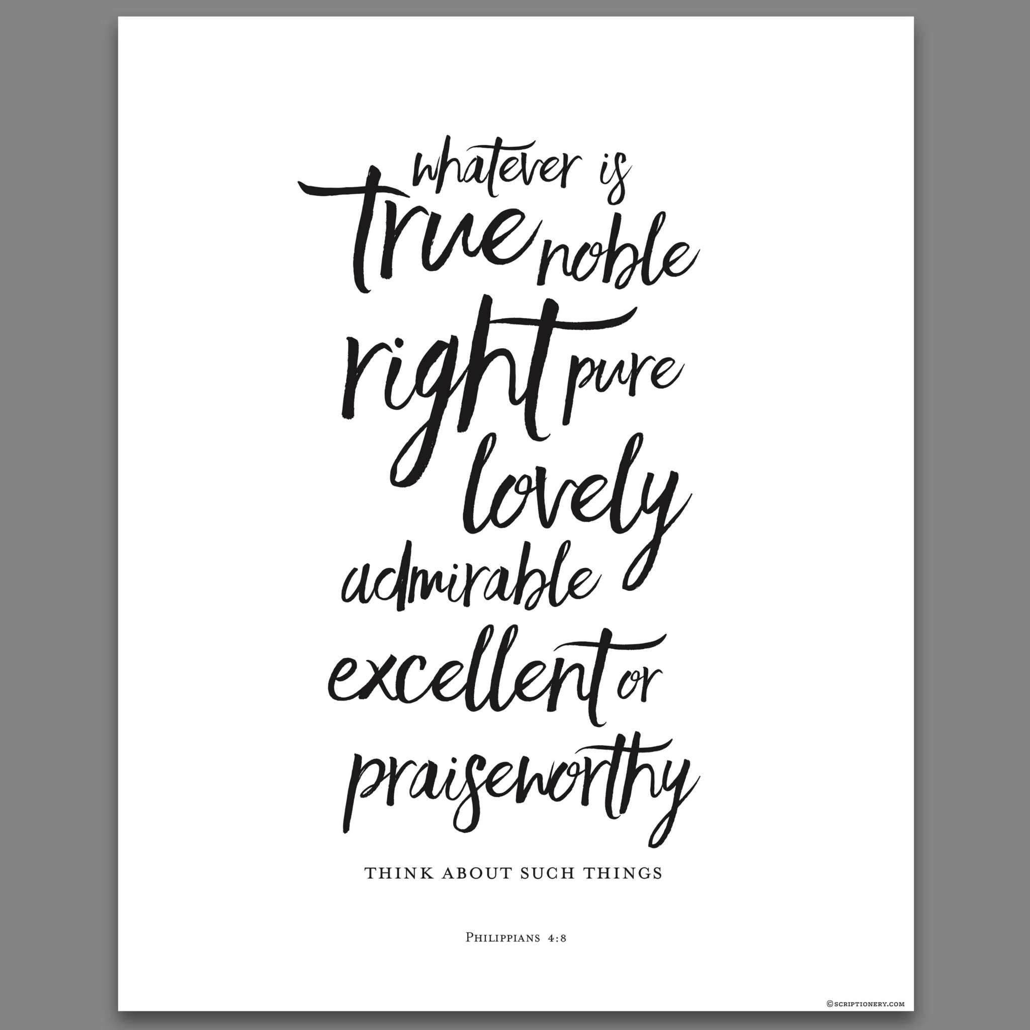 Modern brush calligraphy Bible verse wall art decor.