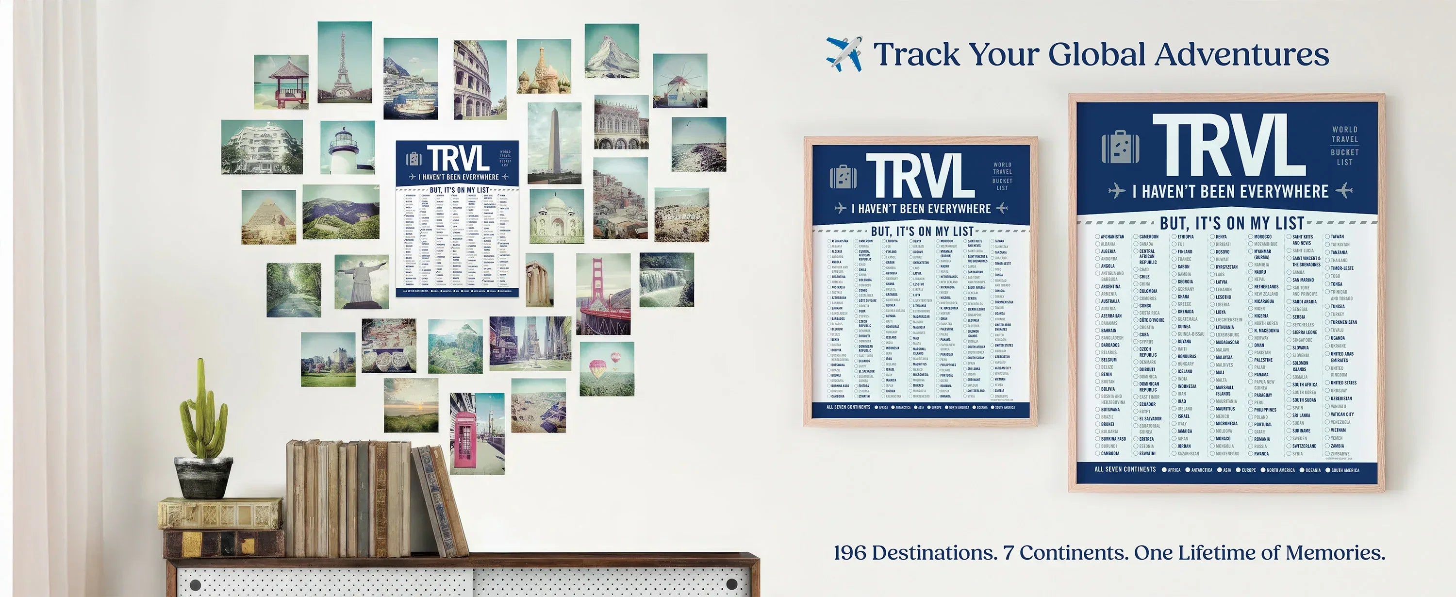 World travel destination bucket list  poster on wall