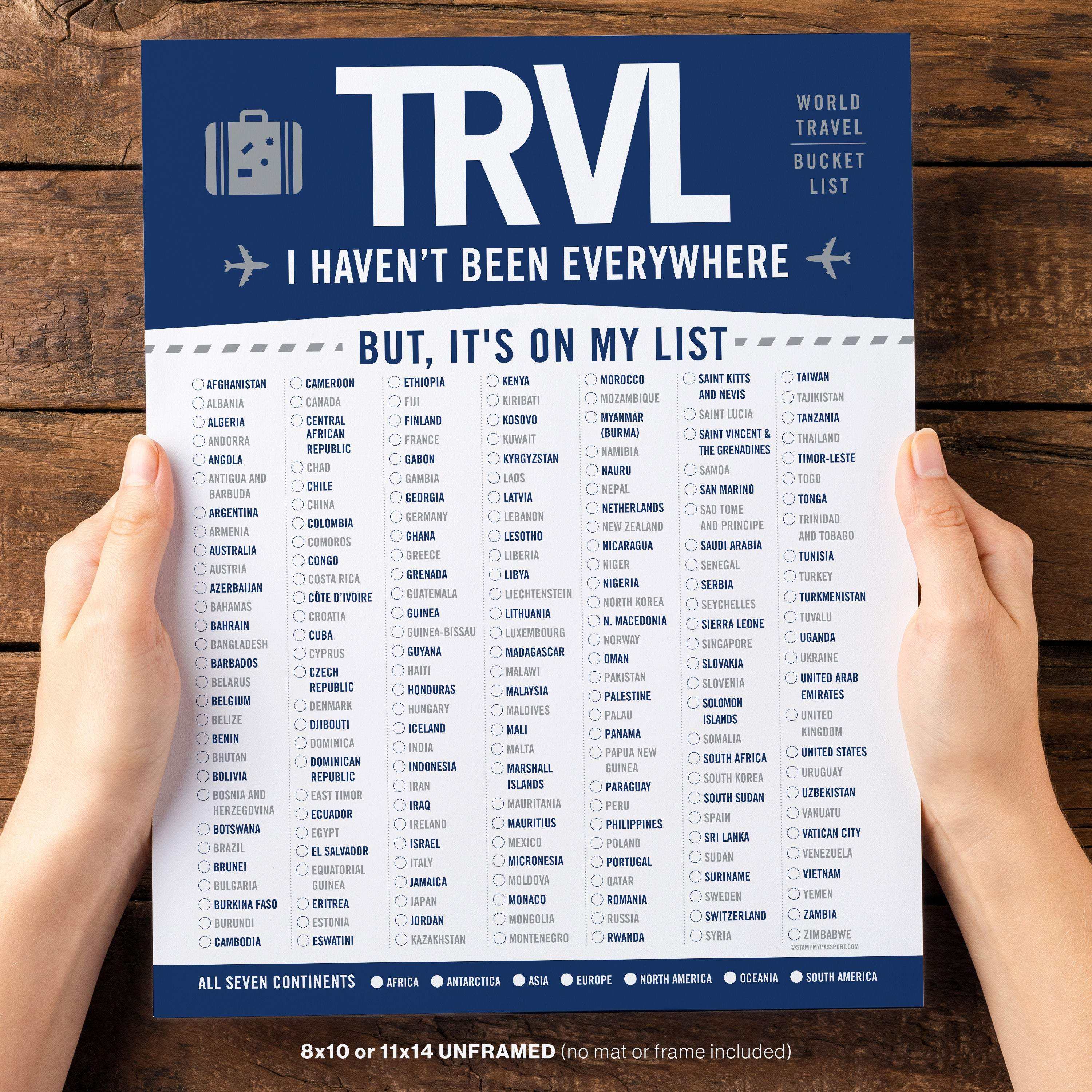 “I Haven’t Been Everywhere, But It’s On My List” Travel Bucket List Print