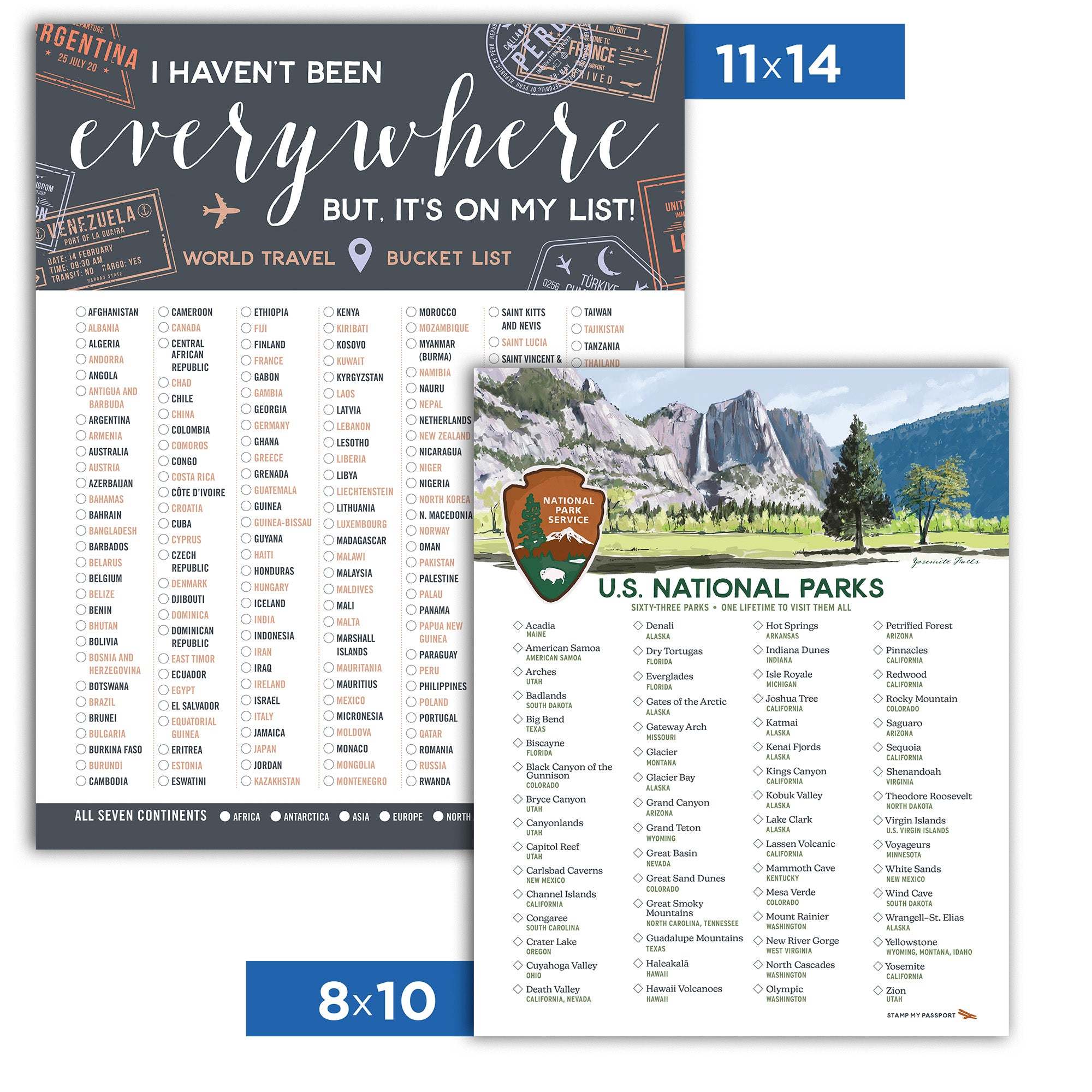 Ultimate Travel Bundle: World & National Parks Checklist Set