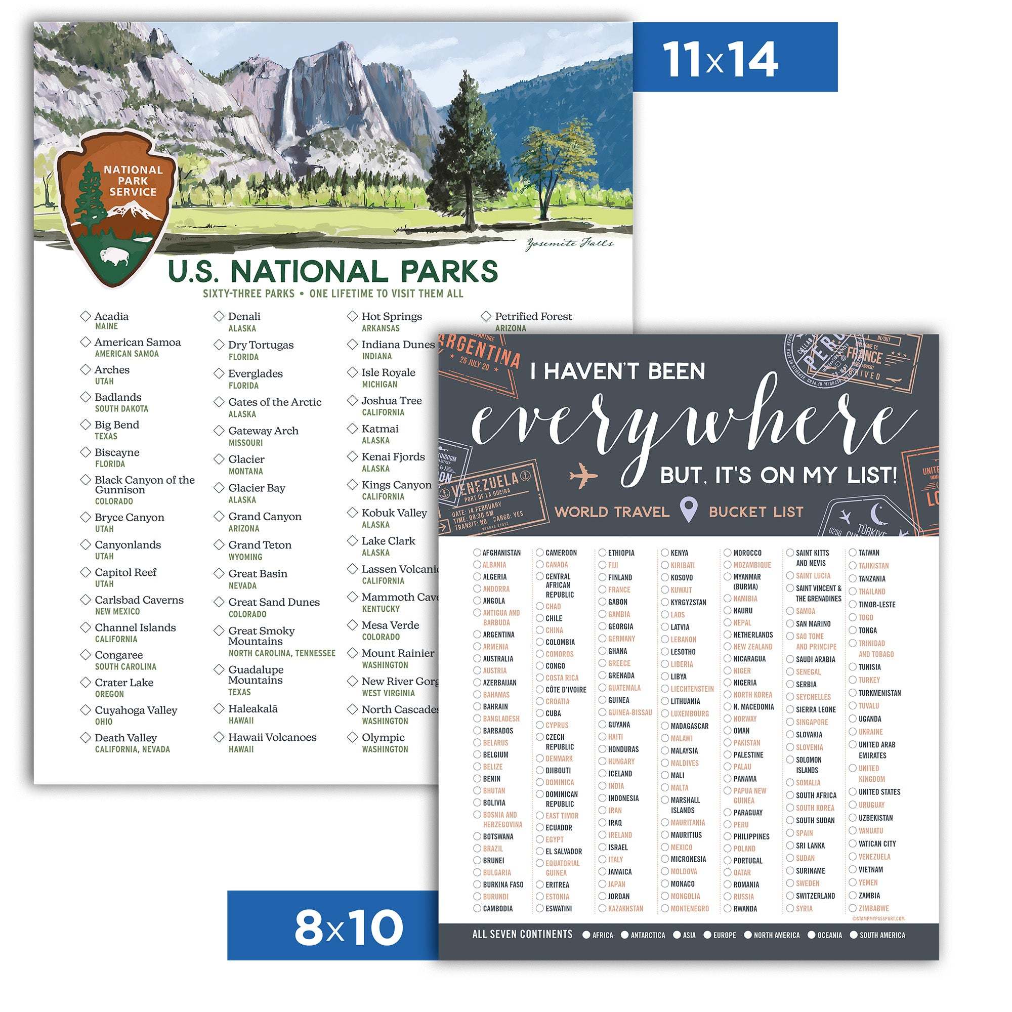 Ultimate Travel Bundle: World & National Parks Checklist Set