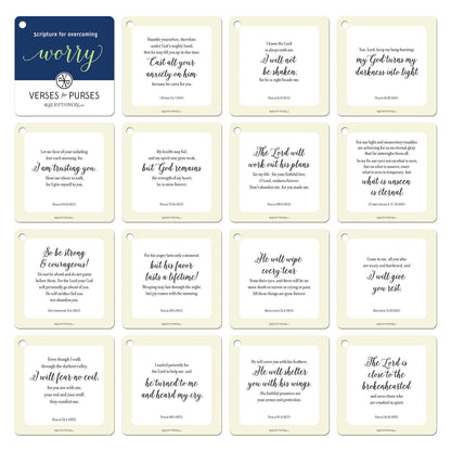 Detail image showing all Fruit of the Spirit Bible Verse Cards - Worry Scripture Cards