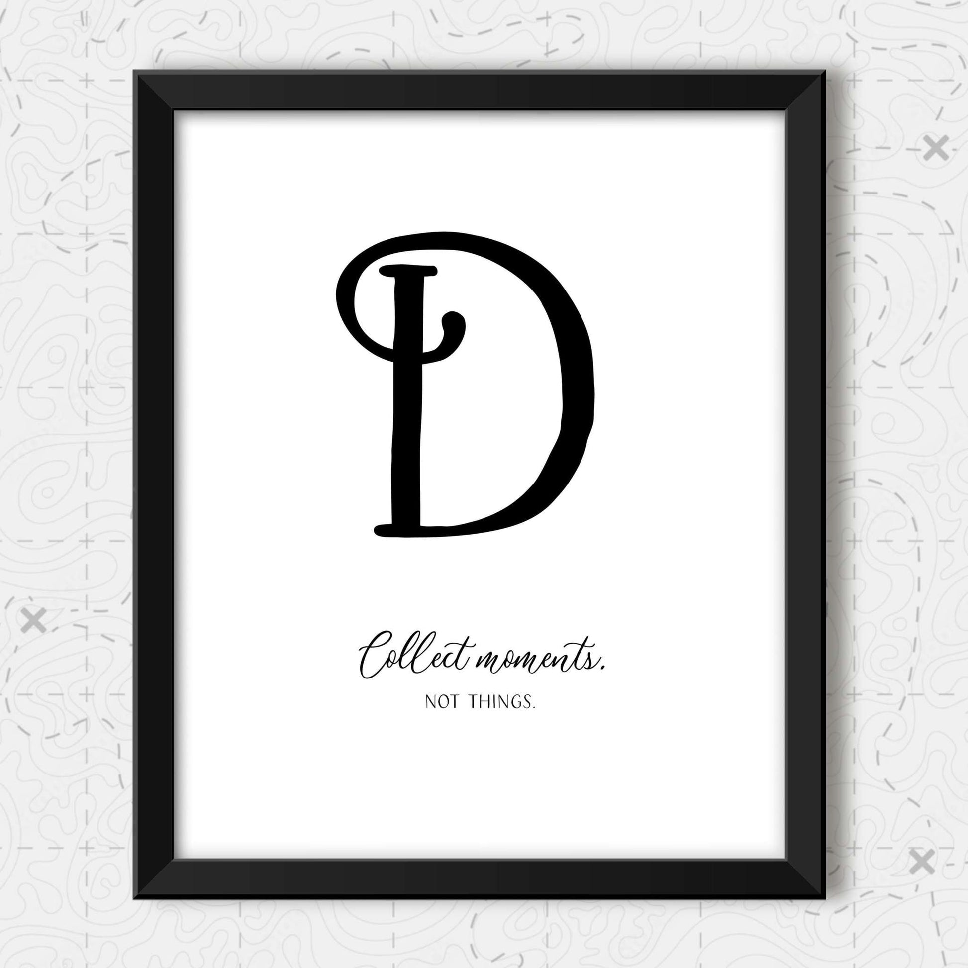 Wander Quotes Wall Art detail of the letter "D".