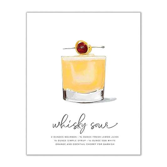 Whisky Sour Cocktail Wall Art