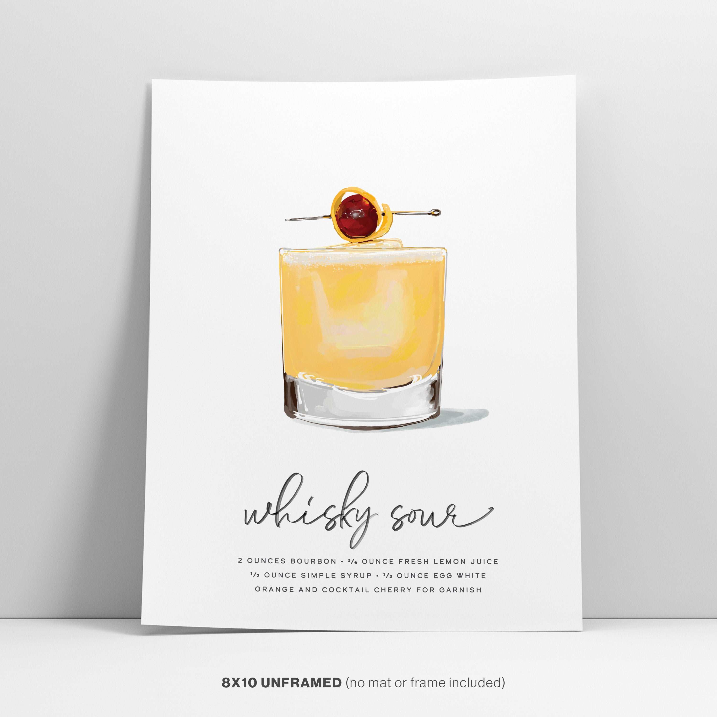 Whiskey Sour Cocktail Wall Art