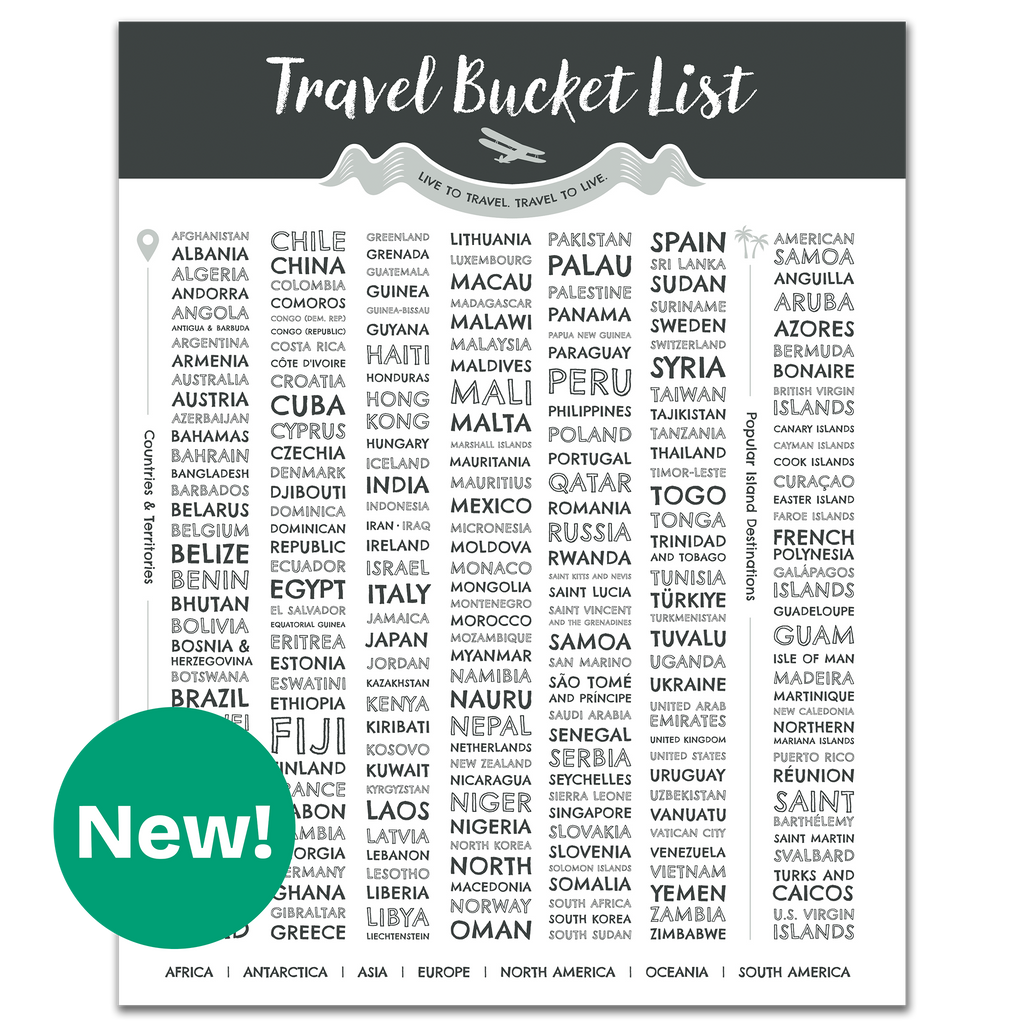 World travel bucket list poster