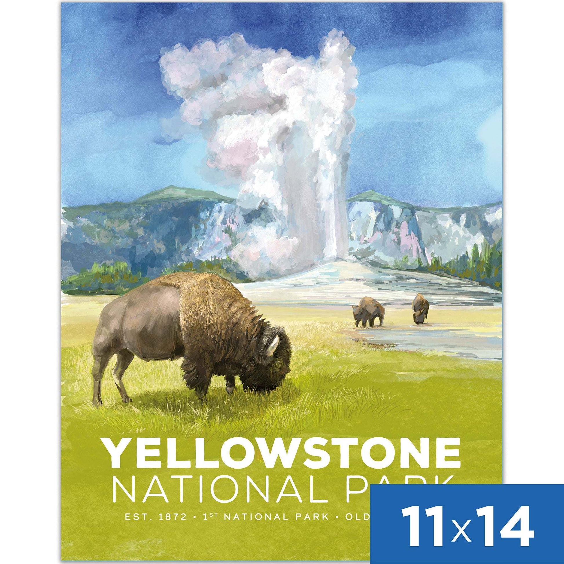 Yellowstone Park Poster – National Park Wall Art Print