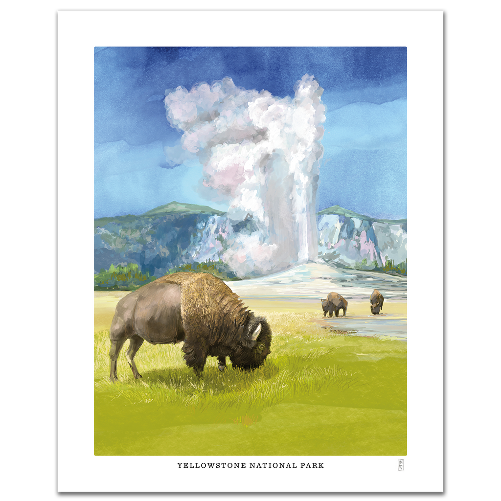 Yellowstone National Park art print hand-signed by the artist