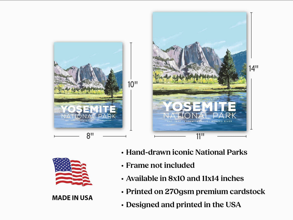Yosemite Poster Wall Art Print Dimensions