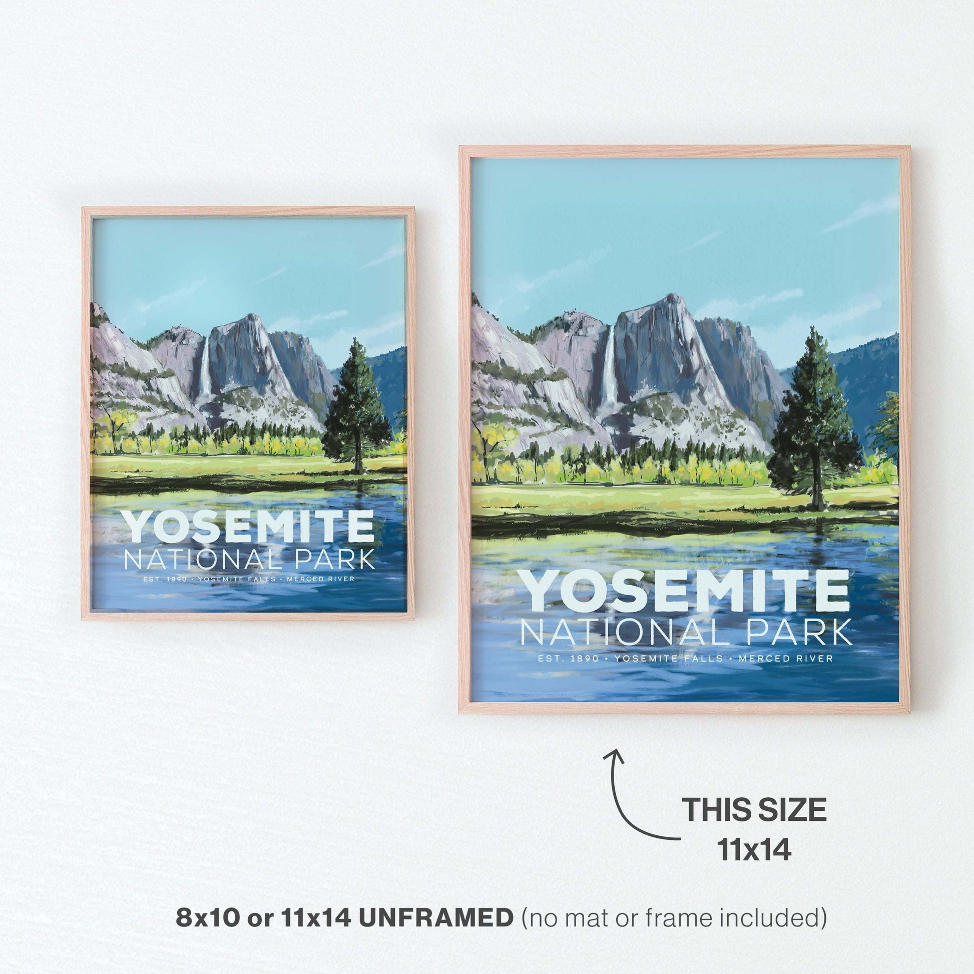 Yosemite National Park Wall Art Print 11x14 Office Decor
