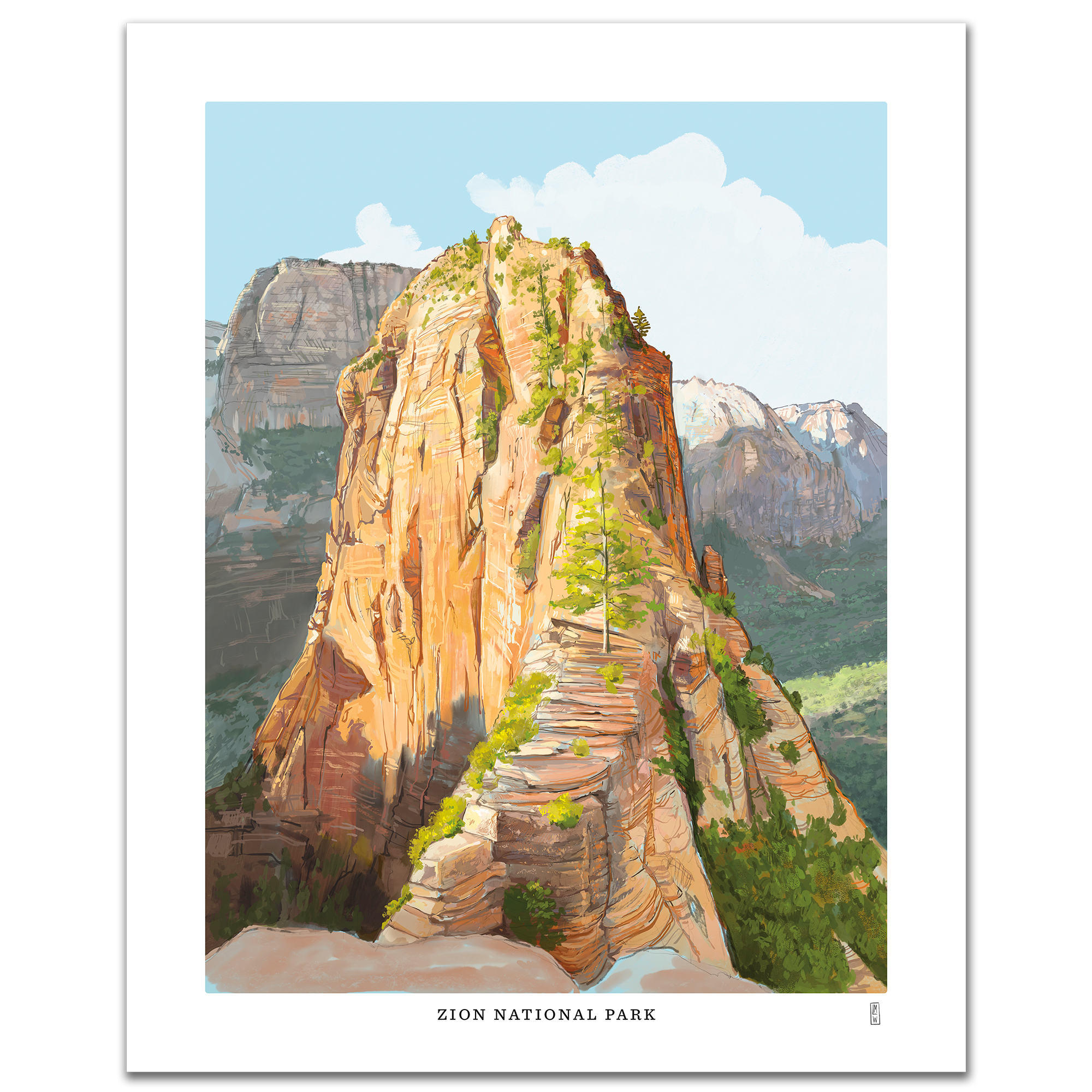 Zion National Park art print hand-signed by the artist