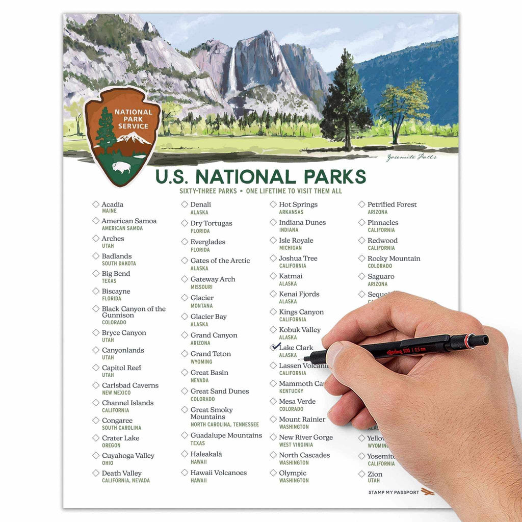 National Park Checklist Poster,  Checklist of National Parks Feature image.